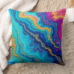Mystieke Teal & Gouden Energie Kussen