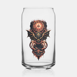 Mystieke tijdreizen met vleugels, steampunk horlog blikvorm glas