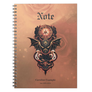 Mystieke tijdreizen met vleugels, steampunk horlog notitieboek