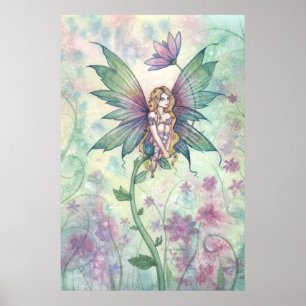 Mystieke Tuin Bloem Fee Fantasie Poster Print