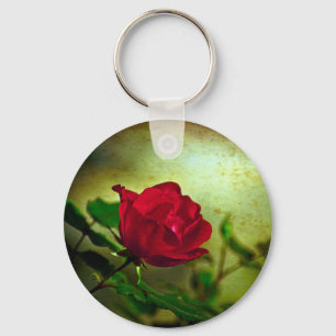 Mystieke tuin Gotische Valentijnsdag Red Rose Sleutelhanger