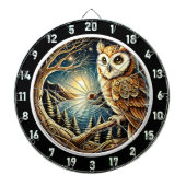 Mystieke uil bos kunst dartbord (Voorkant)