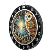 Mystieke uil bos kunst dartbord (Voorkant Rechts)