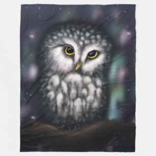 Mystieke Uil in Noordelijke Nachtval Fleece Deken
