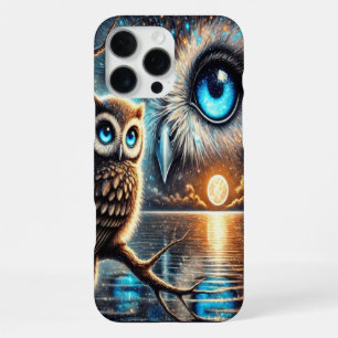 Mystieke uilen onder een maanverlichte weerspiegel iPhone 16 pro max hoesje