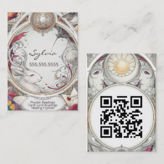 Mystieke vintage psyschische medium QR-code Visitekaartje