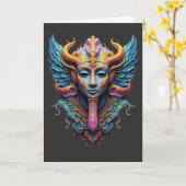Mystieke Vleugelde Godheid Kaart (Gele Bloem)