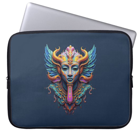 Mystieke Vleugelde Godheid Laptop Sleeve (Voorkant)