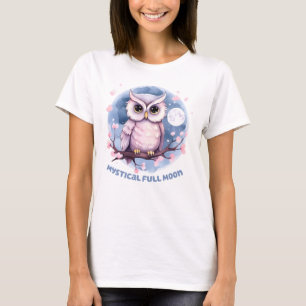 Mystieke Volle Maan – Pastel Paarse Nacht Hemel -  T-shirt