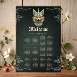 Mystieke vos met doordringende rode ogen poster