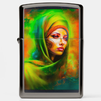 Mystieke vrouw in neonkleuren
