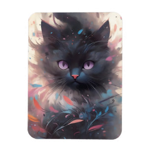 Mystieke Waterverf Black Cat Schattigee kat Magneet