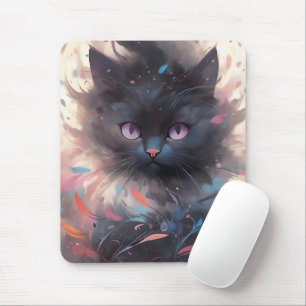 Mystieke Waterverf Black Cat Schattigee kat Muismat