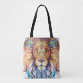 Mystieke Waterverf Lion Canvas tas (Voorkant)