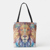 Mystieke Waterverf Lion Canvas tas (Achterkant)