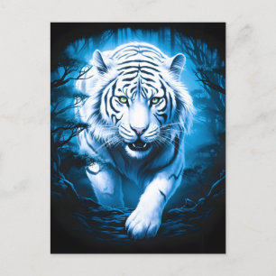 Mystieke wilde witte tijger feestdagenkaart