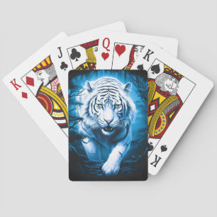 Mystieke wilde witte tijger pokerkaarten
