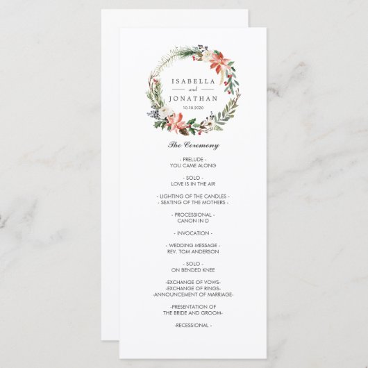 Mystieke Winter | Modern trouwprogramma Programma (Voorkant / Achterkant)