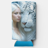 Mystieke witte tijger en vrouw (Achterkant)