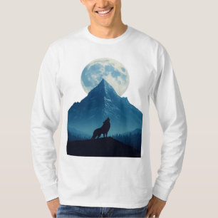 Mystieke Wolf Onder de Maan – Unisex T-Shirt