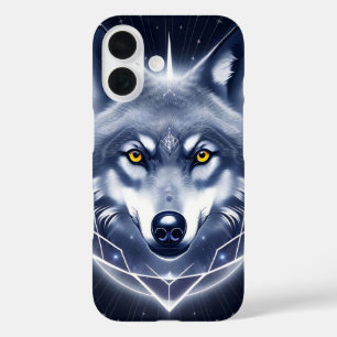 Mystieke Wolf Portret Kunst iPhone 16 Hoesje