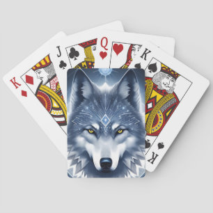 Mystieke Wolf Portret Kunst Pokerkaarten