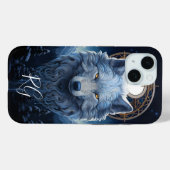 Mystieke Wolf Visionaire Fantasie Kunst Monogram Case-Mate iPhone Case (Achterkant (horizontaal))