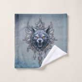 Mystieke wolfskop. bad handdoek (Wasdoekje)