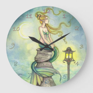 Mystieke Zeemeermin Fantasie Kunst van Molly Harri Grote Klok