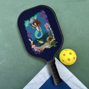 Mystieke Zeemeermin Oceaan Fantasie Blauwe Zeeleve Pickleball Paddle