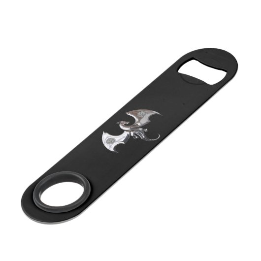 Mystieke Zilveren Gevleugelde Draak Speed Flessenopener (Voorkant Gekanteld)