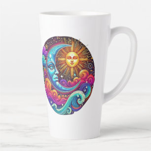 Mystieke zon en maan kosmisch brouwsel latte mok