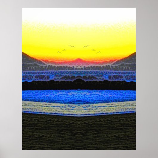 Mystieke Zonsondergang Dubbel Zicht Poster (Voorkant)