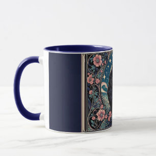 Mystieke Zwarte Kat Art Nouveau Mok