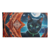 Mystieke Zwarte Kat Celestial Mandala Kussensloop (Achterkant-Rechts)