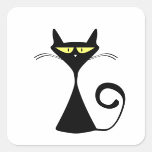 Mystieke Zwarte Kat Halloween Sticker
