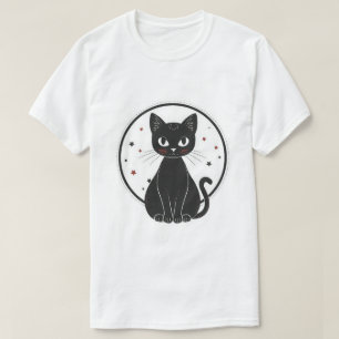Mystieke Zwarte Kat Hemels T-shirt