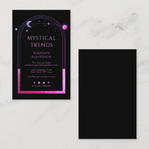 Mystieke Zwarte Paarse Zon Maan Astronomie Ruimte Visitekaartje