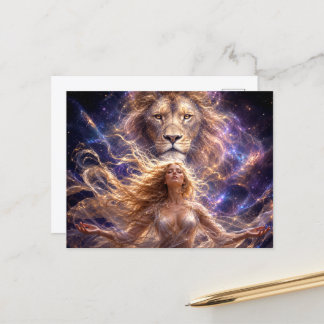 Mystik Woman Postkarte – Galaktisch schön Briefkaart