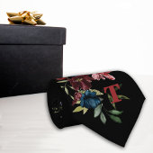 Mystique Florals Botanicals Zwart Monogram Stropdas