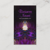 Mystique Fractal Art Purple Carte de visite Or (Dos)