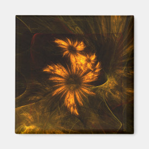 Mystique Garden Abstract Art Square Magnet Magneet