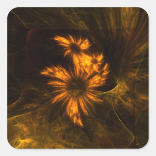 Mystique Garden Abstract Art Square Sticker