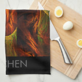 Mystique Jungle Art Abstrait Serviette de cuisine (Quart Plié)