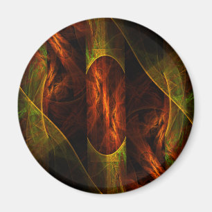 Mystique Oerwoud Abstract art Round Magnet Magneet