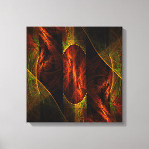 Mystique Oerwoud Abstracte Art Quad Canvas Afdrukk