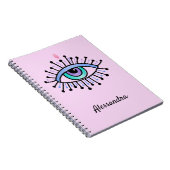 Mystisch All-Seing Eye Licht Roze Notitieboek (Rechterzijde)