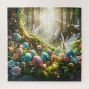 Mystisch bos feeën magische lente-eieren legpuzzel