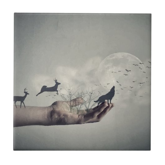 Mystisch bos tegeltje (Voorkant)
