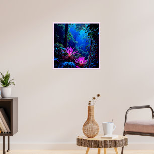 Mystisch Glanzende Jungle Bloem Ontwerp Poster